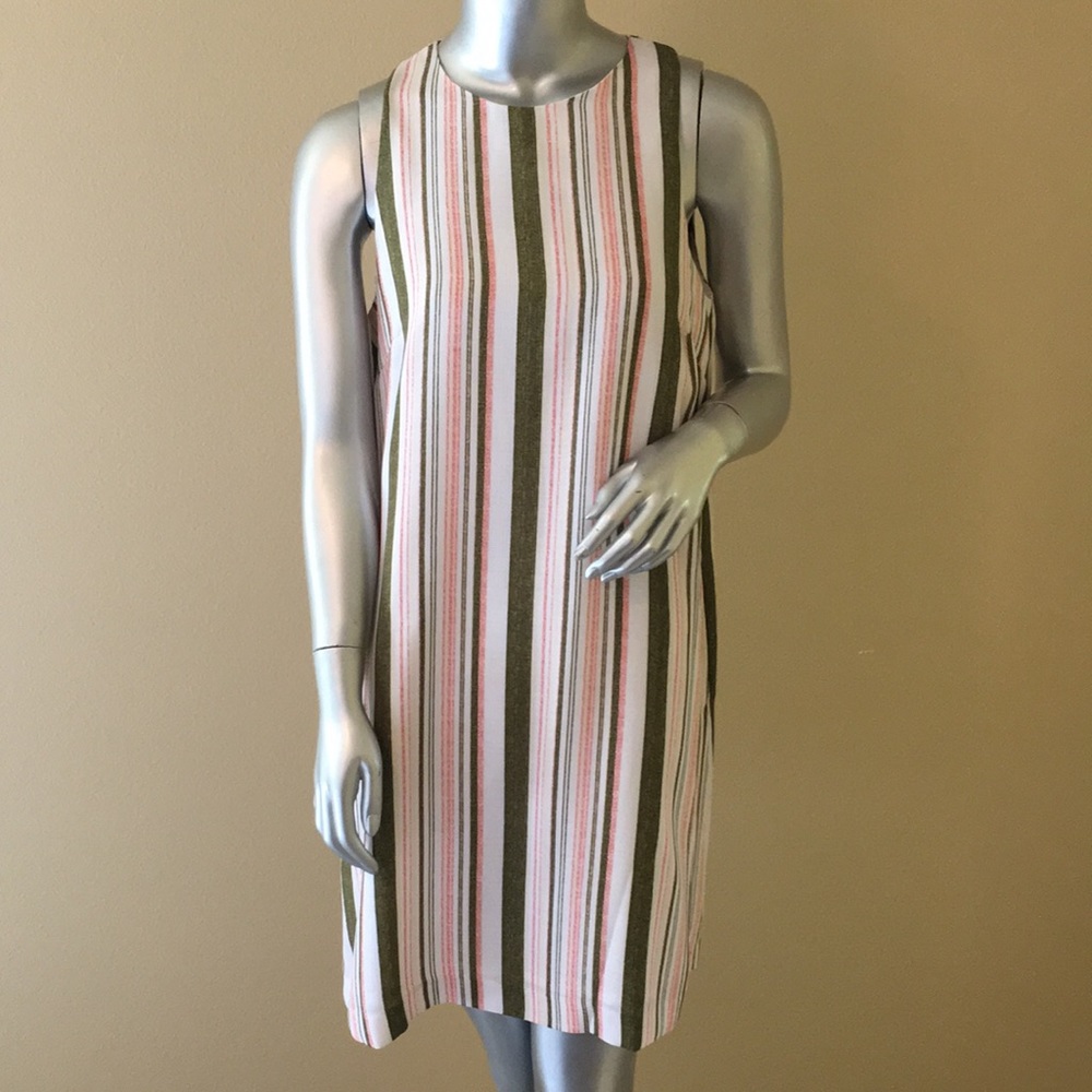 Cremieux Split Back Striped Sleeveless Dress